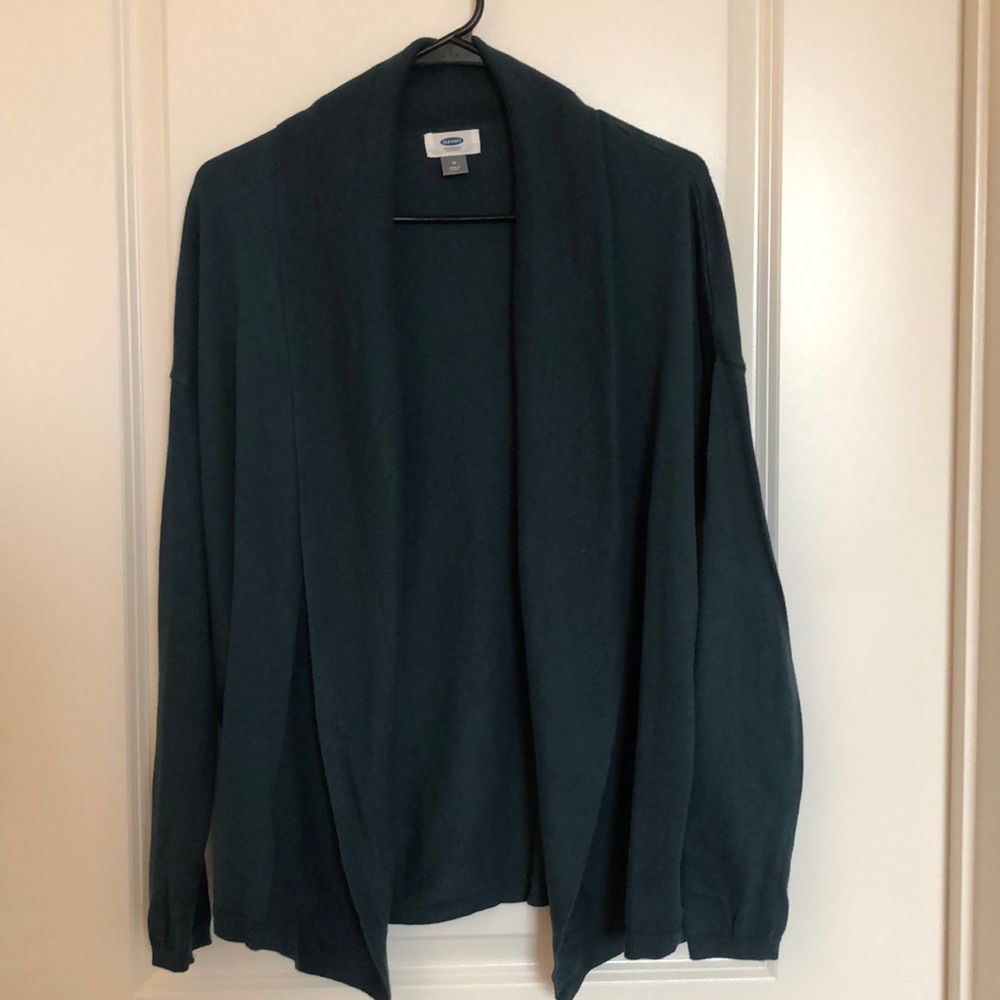 Navy-green 100% cotton cardigan